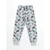 LCW Kids Gri Bisiklet Yaka Erkek Çocuk Pijama Takımı