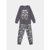 LCW Kids Gri Bisiklet Yaka Erkek Çocuk Pijama Takımı