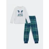LCW Kids Gri Bisiklet Yaka Erkek Çocuk Pijama Takımı