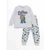 LCW Kids Gri Bisiklet Yaka Erkek Çocuk Pijama Takımı