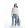 LCW Kids Gri Bisiklet Yaka Kız Çocuk Sweatshirt