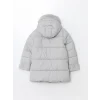 LCW Kids Gri Kapüşonlu Kız Çocuk Kaban