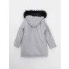 LCW Kids Gri Kapüşonlu Kız Çocuk Kaşe Kaban