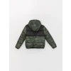 LCW Kids Haki Kapüşonlu Kamuflaj Desenli Erkek Çocuk Şişme Mont