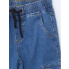 LCW Kids İndigo Beli Lastikli Erkek Çocuk Kargo Jean Pantolon