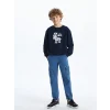 LCW Kids İndigo Beli Lastikli Erkek Çocuk Kargo Jean Pantolon