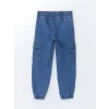 LCW Kids İndigo Beli Lastikli Erkek Çocuk Kargo Jean Pantolon