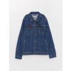 LCW Kids İndigo Gömlek Yaka Erkek Çocuk Jean Ceket