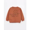 LCW Kids Kahverengi Bisiklet Yaka Erkek Bebek Sweatshirt ve Eşofman Alt 2li