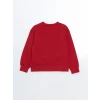 LCW Kids Kırmızı Bisiklet Yaka London Baskılı Kız Çocuk Sweatshirt