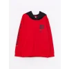 LCW Kids Kırmızı Kapüşonlu Baskılı Uzun Kollu Erkek Çocuk Sweatshirt
