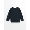 LCW Kids Lacivert Bisiklet Yaka Baskılı Erkek Çocuk Sweatshirt ve Eşofman Alt 2li Takım