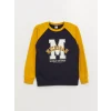 LCW Kids Lacivert Bisiklet Yaka Baskılı Uzun Kollu Erkek Çocuk Sweatshirt ve Eşofman Altı