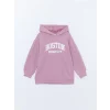 LCW Kids Lila Kapüşonlu Kız Çocuk Kalın Sweatshirt