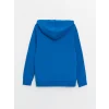 LCW Kids Mavi Basic Uzun Kollu Erkek Çocuk Hoodie