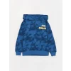 LCW Kids Mavi Rahat Kalıp Baskılı Erkek Çocuk Hoodie