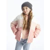 LCW Kids Mercan Kapüşonlu Renk Bloklu Kız Çocuk Şişme Mont