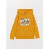 LCW Kids Sarı Baskılı Uzun Kollu Erkek Çocuk Hoodie