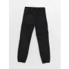 LCW Kids Siyah Beli Lastikli Erkek Çocuk Kargo Jean Pantolon