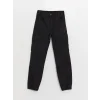 LCW Kids Siyah Beli Lastikli Erkek Çocuk Kargo Jean Pantolon