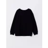 LCW Kids Siyah Bisiklet Yaka Baskılı Uzun Kollu Erkek Çocuk Sweatshirt