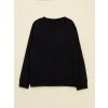 LCW Kids Siyah Bisiklet Yaka Baskılı Uzun Kollu Erkek Çocuk Sweatshirt
