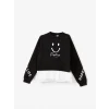 LCW Kids Siyah Bisiklet Yaka Kız Çocuk Kalın Sweatshirt