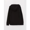 LCW Kids Siyah Kapüşonlu Basic Uzun Kollu Erkek Çocuk Sweatshirt