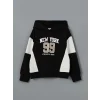 LCW Kids Siyah Kapüşonlu Kız Çocuk Sweatshirt