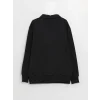 LCW Kids Siyah Polo Yaka Baskılı Uzun Kollu Erkek Çocuk Sweatshirt