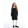 LCW Kids Siyah Polo Yaka Kız Çocuk Elbise