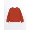 LCW Kids Turuncu Bisiklet Yaka Kız Çocuk Sweatshirt