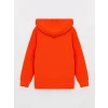 LCW Kids Turuncu Kapüşonlu Ayı Teddy Baskılı Erkek Çocuk Sweatshirt