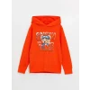 LCW Kids Turuncu Kapüşonlu Ayı Teddy Baskılı Erkek Çocuk Sweatshirt