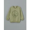 LCW Kids Yeşil Bisiklet Yaka Baskılı Erkek Çocuk Sweatshirt 2li