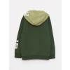 LCW Kids Yeşil Kapüşonlu Baskılı Uzun Kollu Erkek Çocuk Sweatshirt
