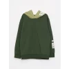 LCW Kids Yeşil Kapüşonlu Baskılı Uzun Kollu Erkek Çocuk Sweatshirt