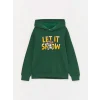 LCW Kids Yeşil Yılbaşı Temalı Uzun Kollu Erkek Çocuk Hoodie