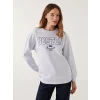 LCW Modest Beyaz Bisiklet Yaka Boston Baskılı Kadın Sweatshirt Tunik