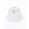 LCW Modest Beyaz Bisiklet Yaka Boston Baskılı Kadın Sweatshirt Tunik