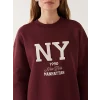 LCW Modest Bordo Bisiklet Yaka Baskılı Kadın Sweatshirt Tunik