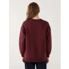 LCW Modest Bordo Bisiklet Yaka Baskılı Kadın Sweatshirt Tunik