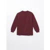 LCW Modest Bordo Bisiklet Yaka Baskılı Kadın Sweatshirt Tunik