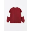 LCW Modest Bordo Bisiklet Yaka Nakışlı Kadın Sweatshirt Tunik