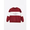LCW Modest Bordo Bisiklet Yaka Nakışlı Kadın Sweatshirt Tunik