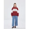 LCW Modest Bordo Bisiklet Yaka Nakışlı Kadın Sweatshirt Tunik