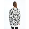 LCW Modest Ekru Bisiklet Yaka Desenli Kadın Sweatshirt Tunik