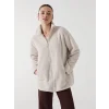 LCW Modest Ekru Dik Yaka Oversize Kadın Outdoor Polar