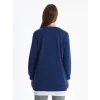 LCW Modest Lacivert Bisiklet Yaka Baskılı Kadın Sweatshirt Tunik