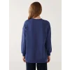 LCW Modest Lacivert Bisiklet Yaka Parlak Taşlı Kadın Sweatshirt Tunik